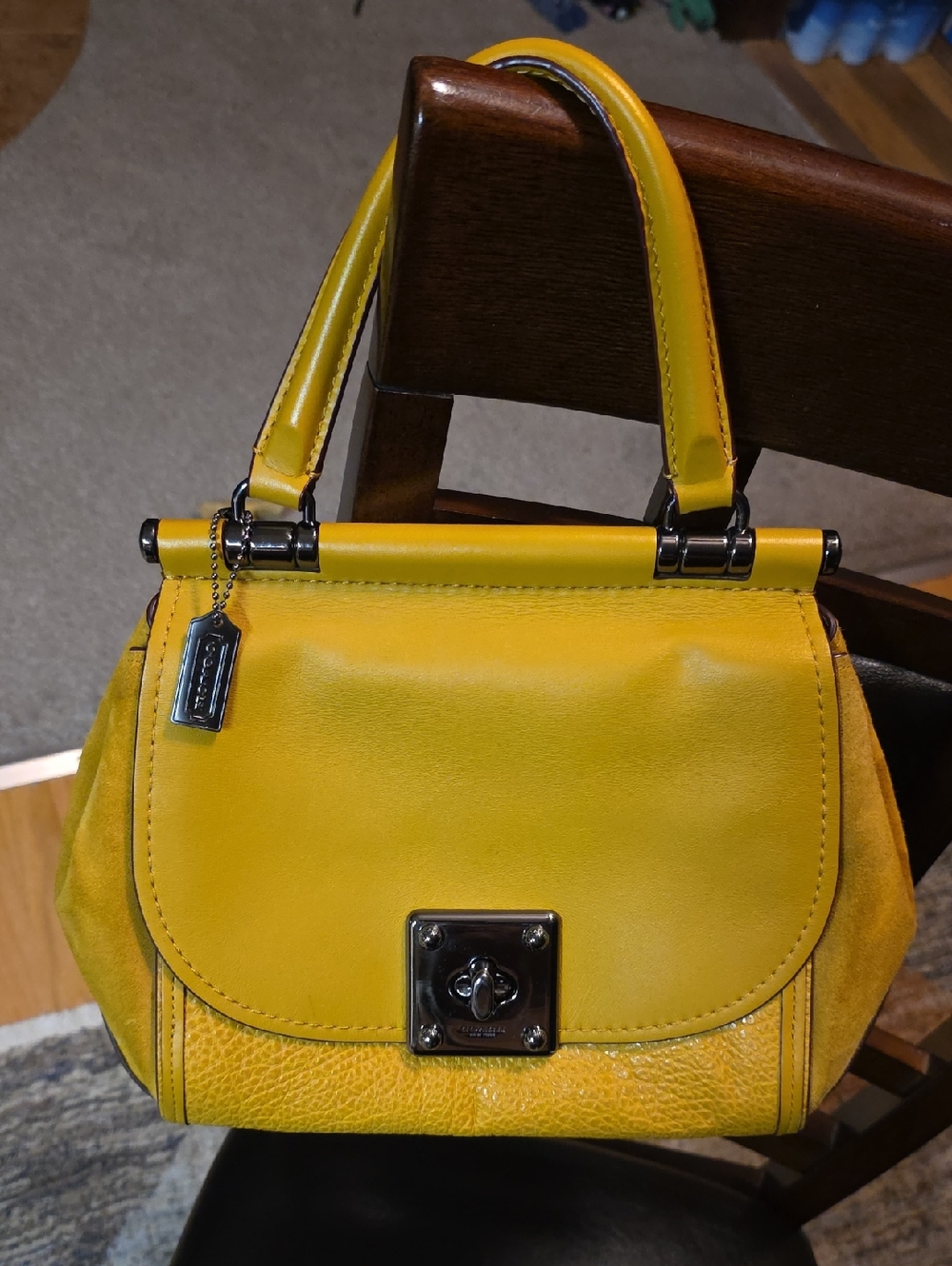 Coach Drifter Bag In Mustard Yellow With Gunmetal Hardware